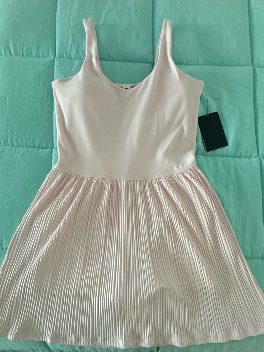 90 Degree Light Pink Pleated Tank Dress w/ Shorts